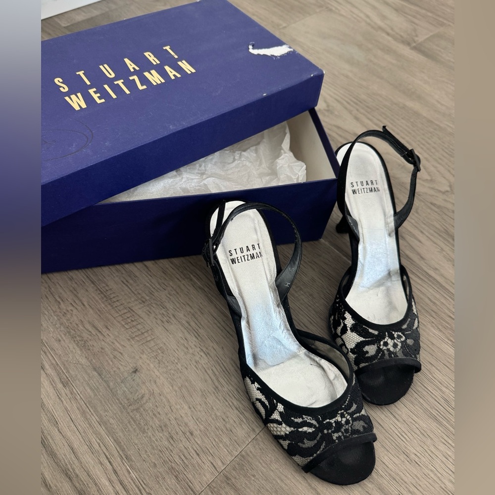 Stuart Weitzman Lace Detail Heels